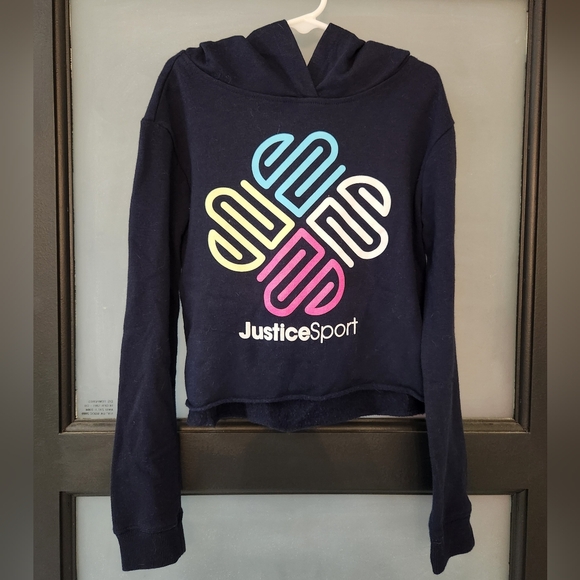 Girls Navy Blue Justice Active Hoodie Size 6/7 - Picture 1 of 4